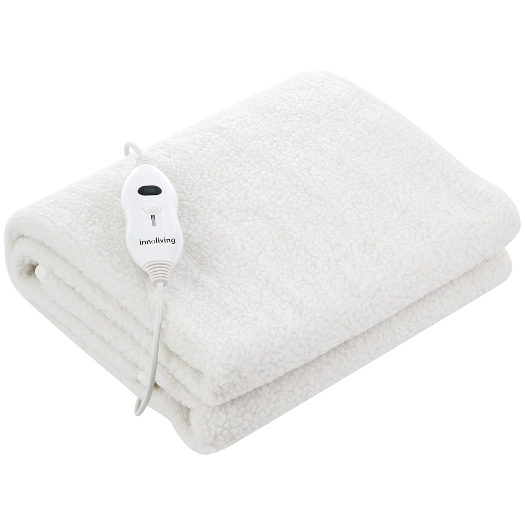 Innoliving Couverture chauffante 1 Place, Polyester, Blanc, 150 x 80 cm