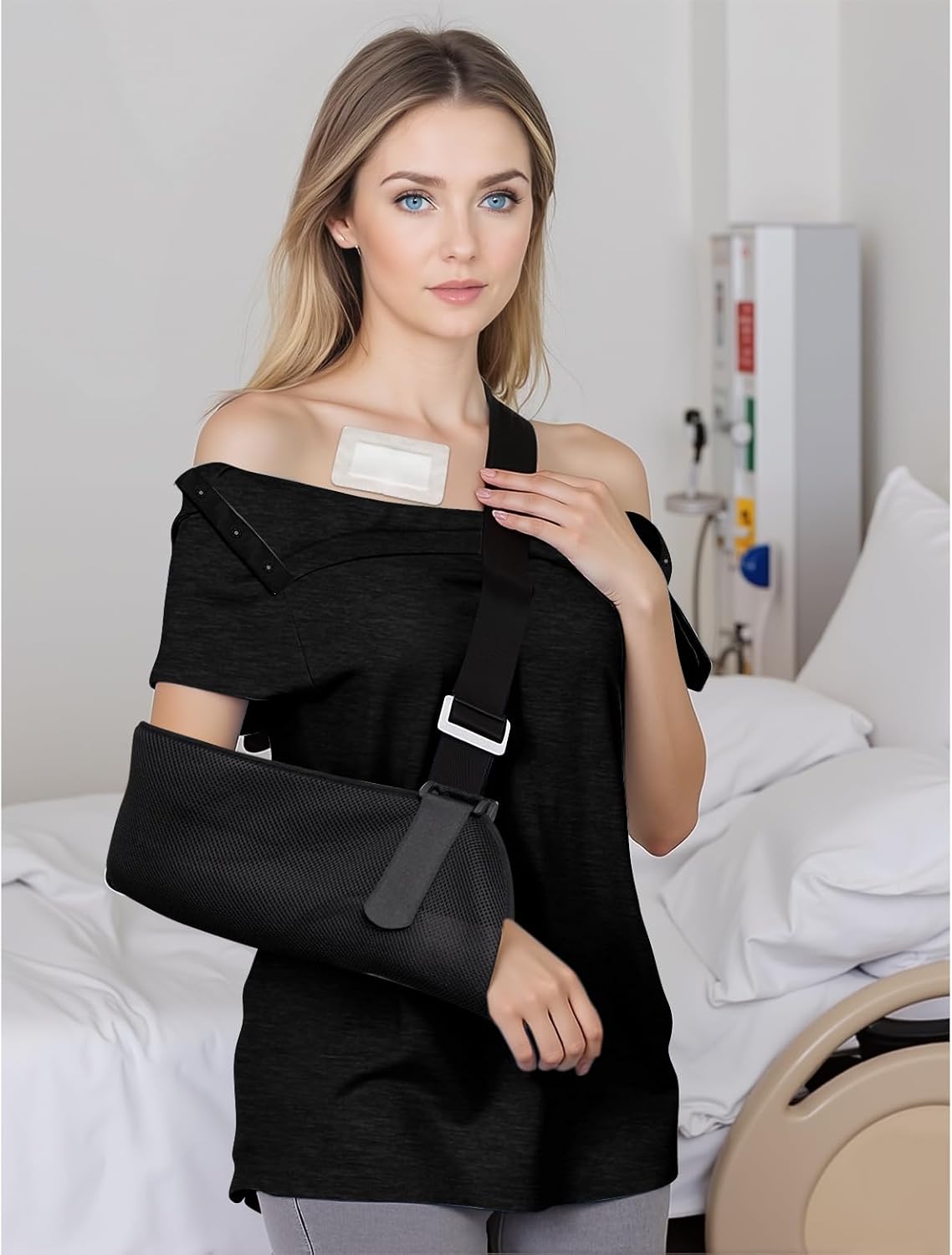 Post Shoulder Surgery Shirts for Women- Short Sleeve-Full Snap-Open Arm Shoulder Recovery Clothing Chemo Clothing - Image 2