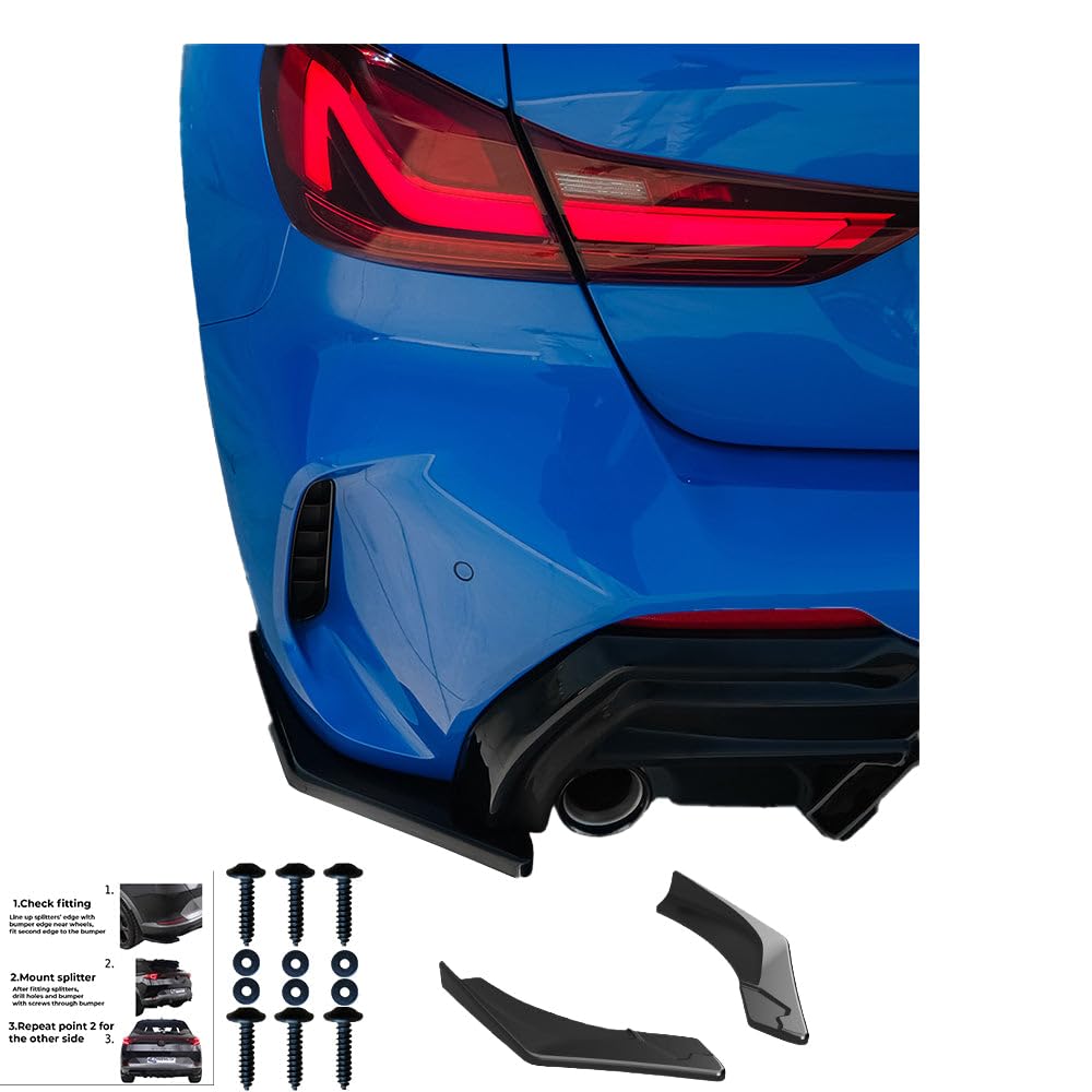 Diffusori Laterali Posteriori Oneway compatibili con BMW Serie 1 F40 M-Pack/M135i 2019- Nero lucido