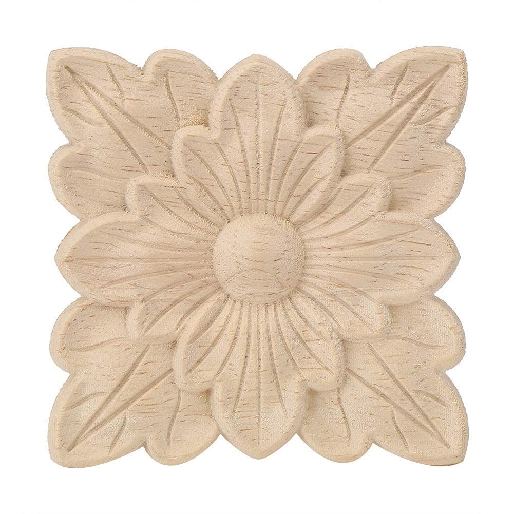 Jeffergarden 4 Pièces Ornement en Bois Sculpté Meubles Européen Porte Jardin Décoratif Applique Patch Chaise Table Armoire