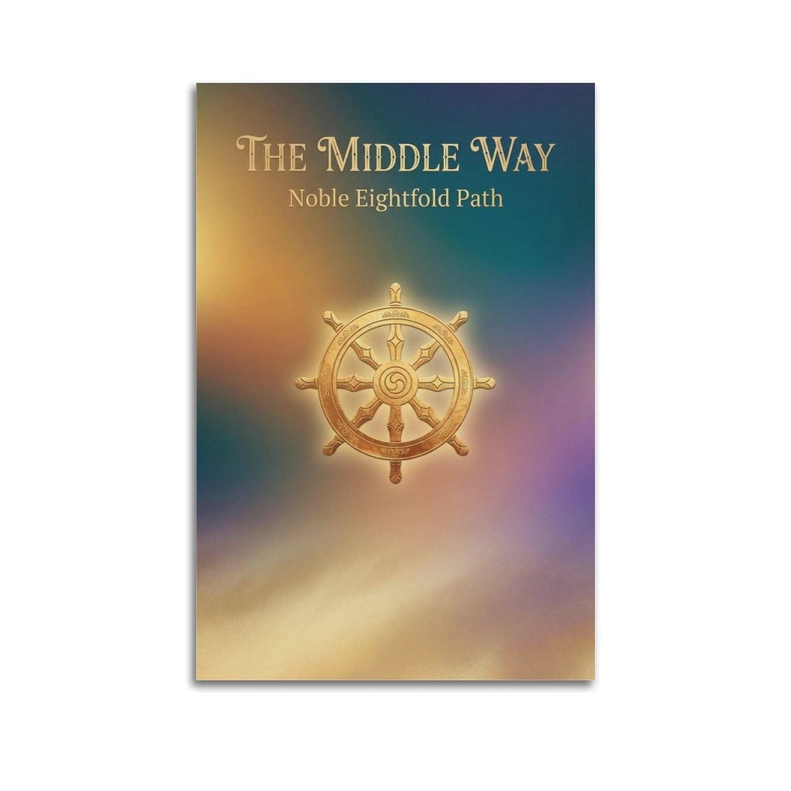 XKUGA Buddhist Eightfold Path Poster Dharma Wheel Middle Way Modern Decorative Canvas Prints - Ideal Wall Art for Family, Man Cave, Game Room, Boys & Girls Bedroom 20x30inch(50x75cm)