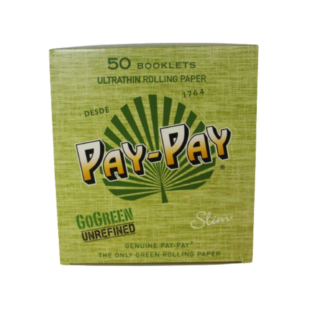 Pay-Pay Natural King Size Smoking Rolling Paper Packs Of 50 32 Leafs Booklet Full Box (Green_P-PAY_KS_007)
