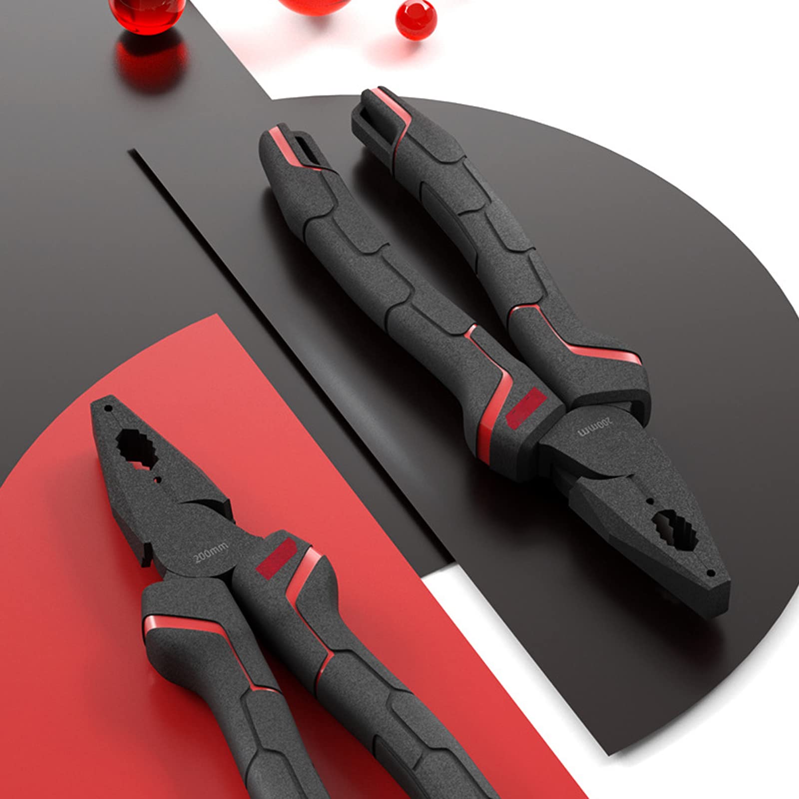 Alicate Combinado 200 mm Pinza Profesional para Trabajo Pesado con manijas de Agarre Suave Acero al Cromo vanadio 60#