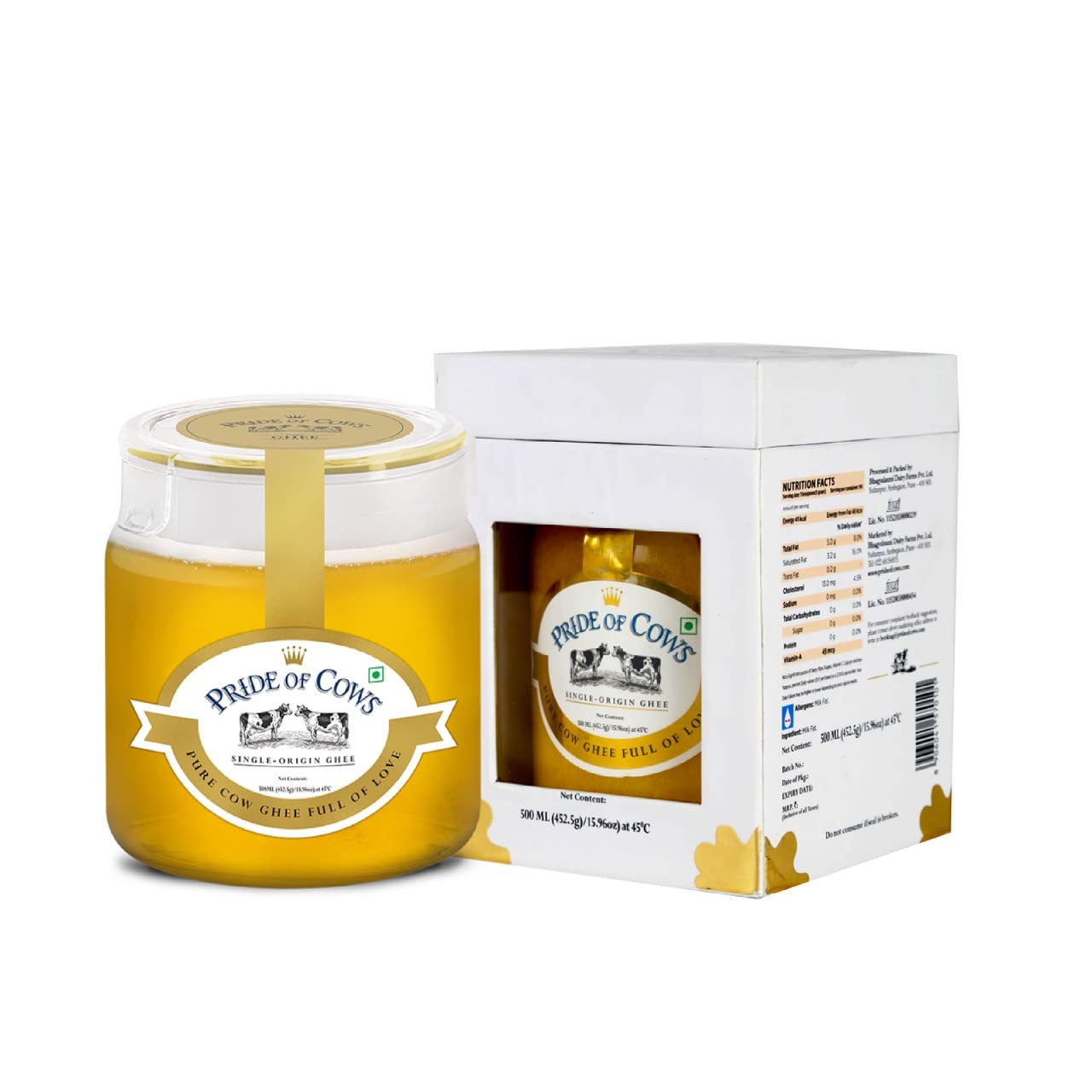 Pride Of Cows Ghee 500Ml Made With Fresh Cow's Milk Single Origin Ghee Farm To Home