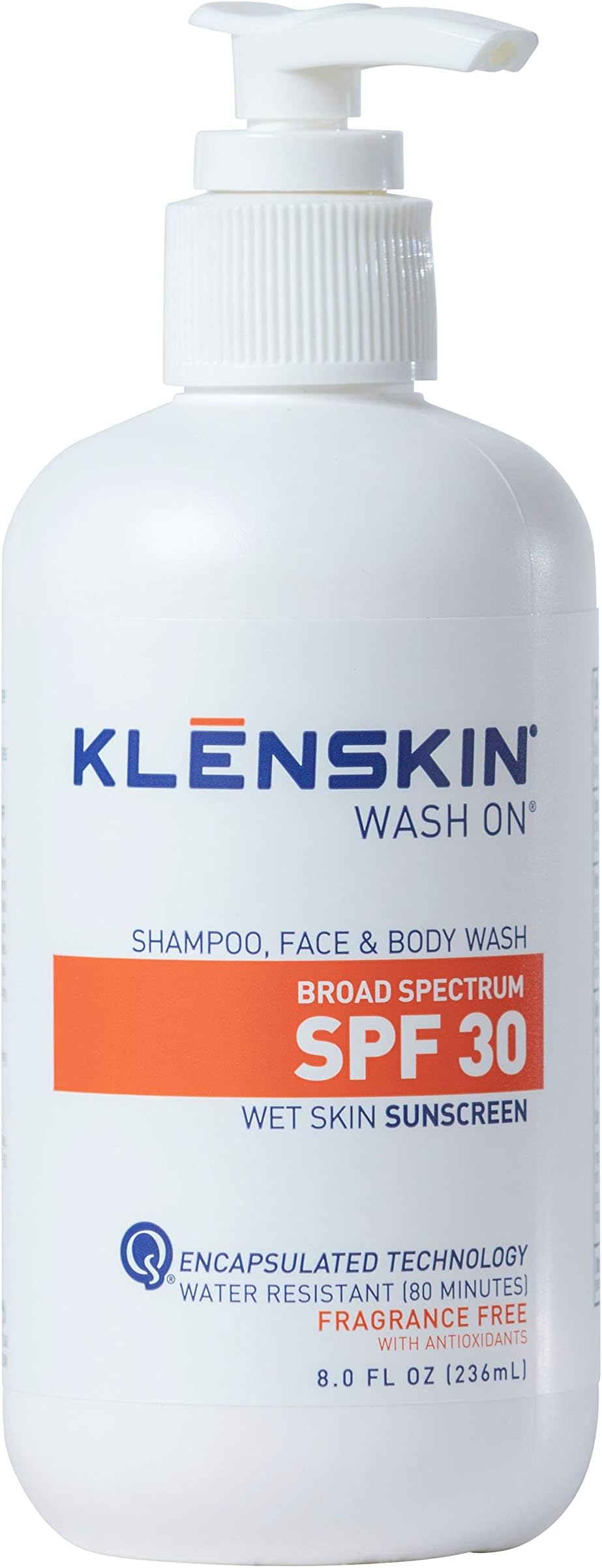 Body Wash with SPF 30 Sunscreen, Water Resistant Sun Protection for Scalp, Face, Body, 8oz