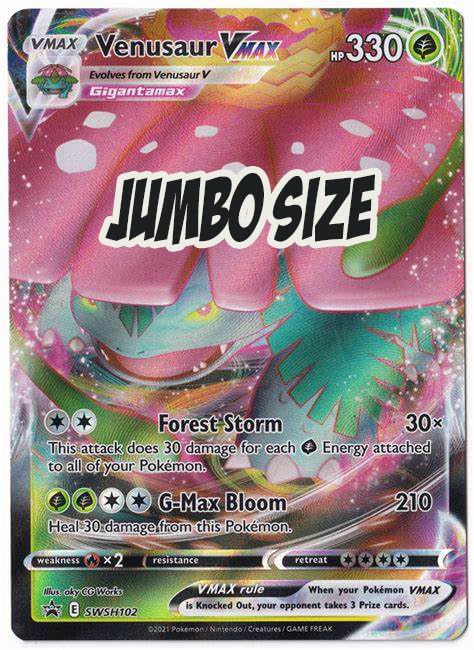 Pokemon - Venusaur Vmax - SWSH102 - Oversize Jumbo - Black Star
