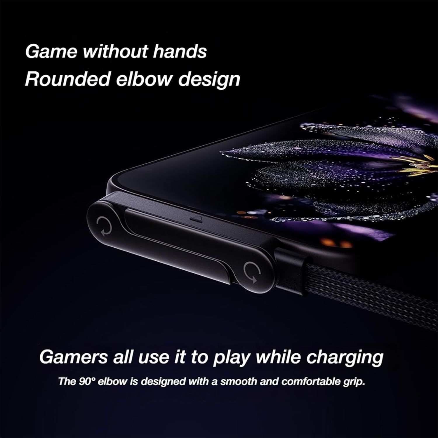 Sideways Phone Charger, 2-in-1 Invisible Holder Charger Cable - 240W Fast Charging Cord with Built-in Phone Stand, 4.9FT Charging Cable for Smartphones Tablets (2 PCS)