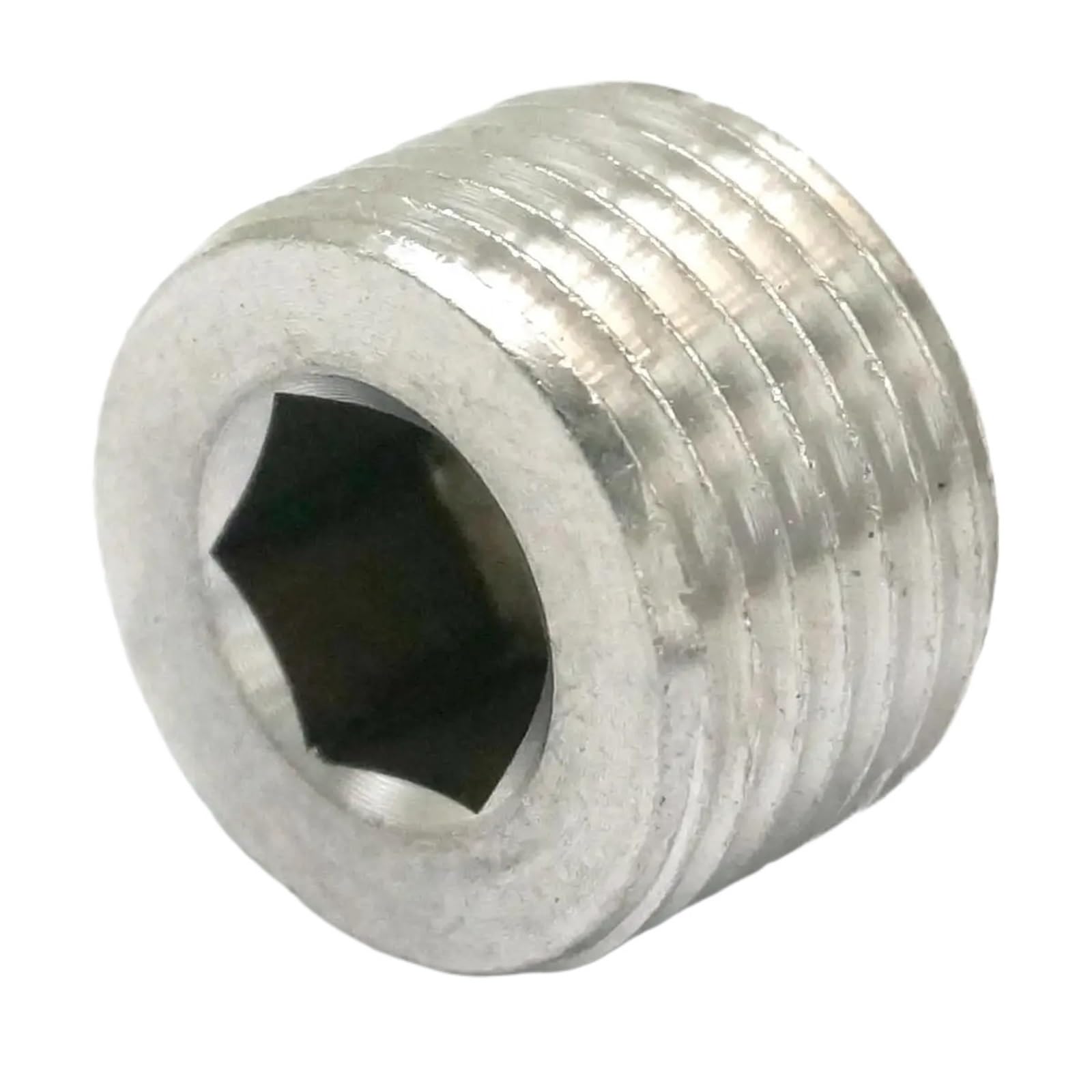 Tapón 3/8 NPT para sellar extremos de tubos con cabeza hexagonal embutida de acero 304