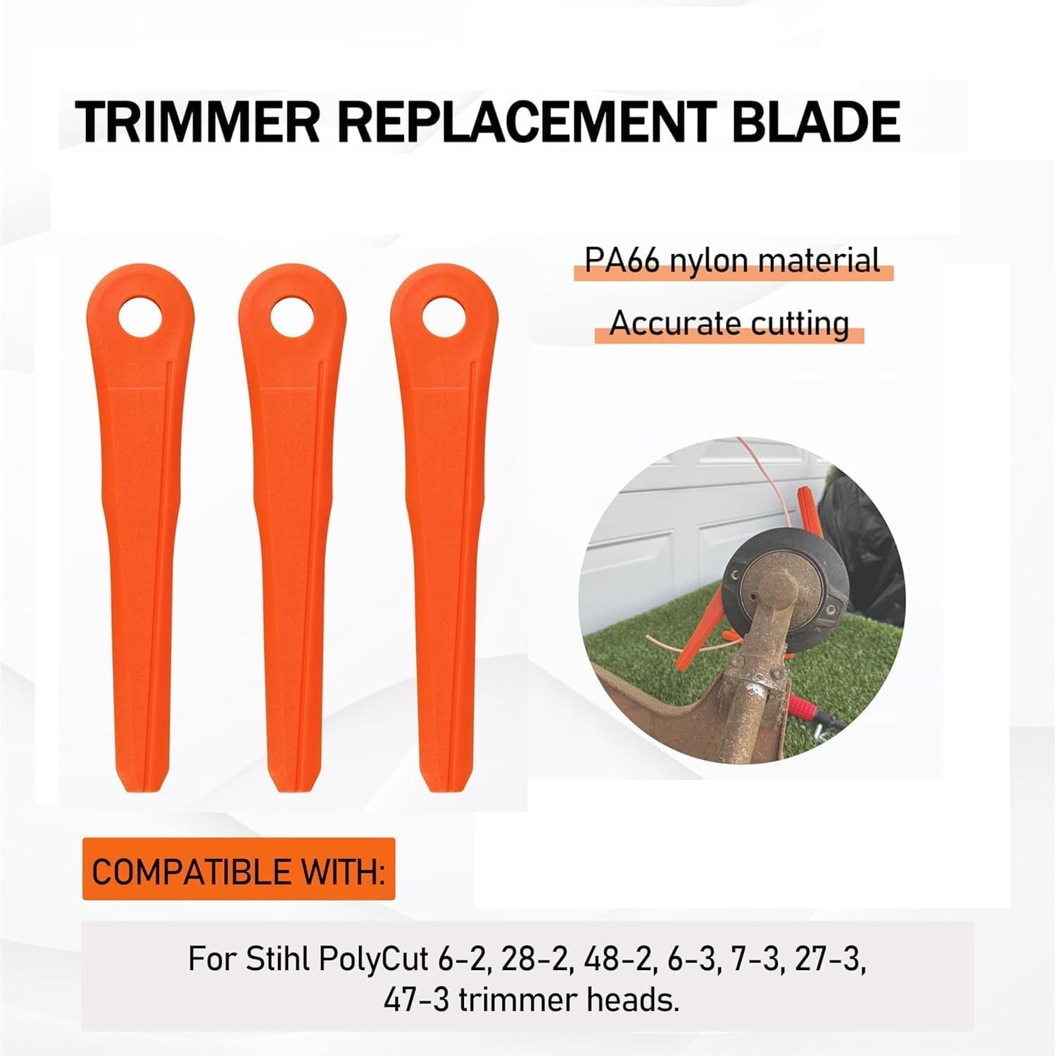 24 coltelli in plastica per Stihl Polycut 6-2, 6-3, 7-3, 28-2, 48-2, 40020071000, lama di ricambio per tagliaerba