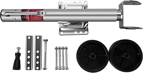 Miniatura 6 de OPENROAD Gato de remolque de barco de 1500 libras con ruedas dobles, gato giratorio de elevación de 12 pulgadas con tornillo trasero giratorio, gato