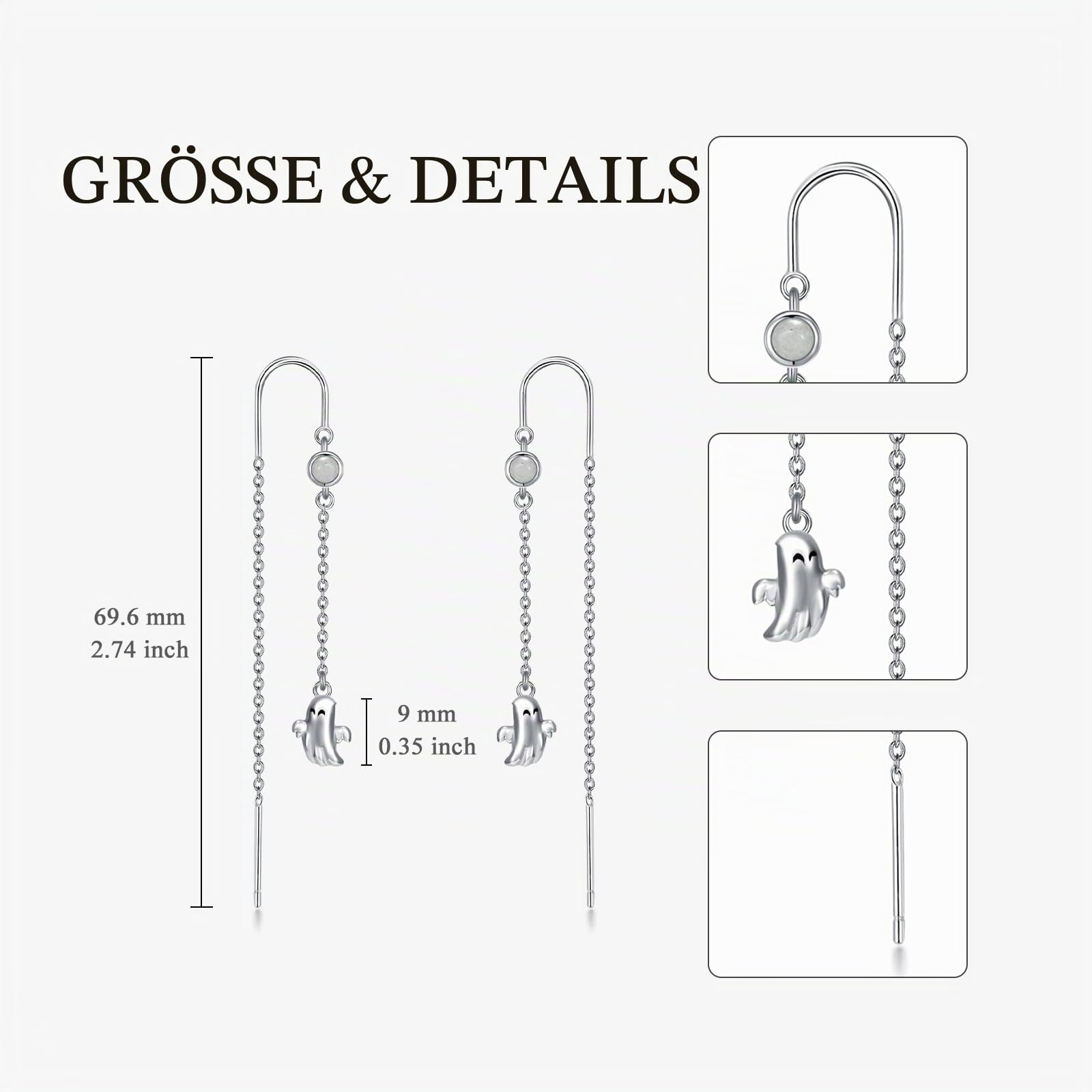 Ohrringe Damen Silber 925 Lebensbaum/Libellen/Oktopus/Meerjungfrauenflosse/Seekuh/Spinnen Ohrringe Schmuck Geschenke für Frauen