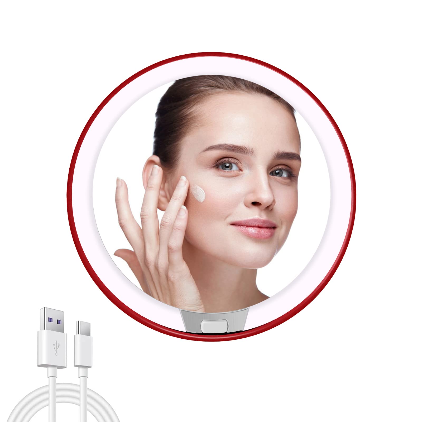 PAVAAIDAN Travel Compact Mirror with LED Light 1X/3X Magnifying