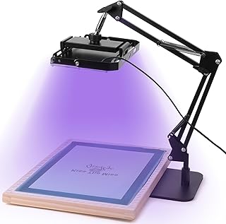 Aoibrloy 50W LED Exposure Unit for Screen Printing, UV Screen Printing Light with Retractable and Adjustable Stand for Screen Printing and Cyanotypes
