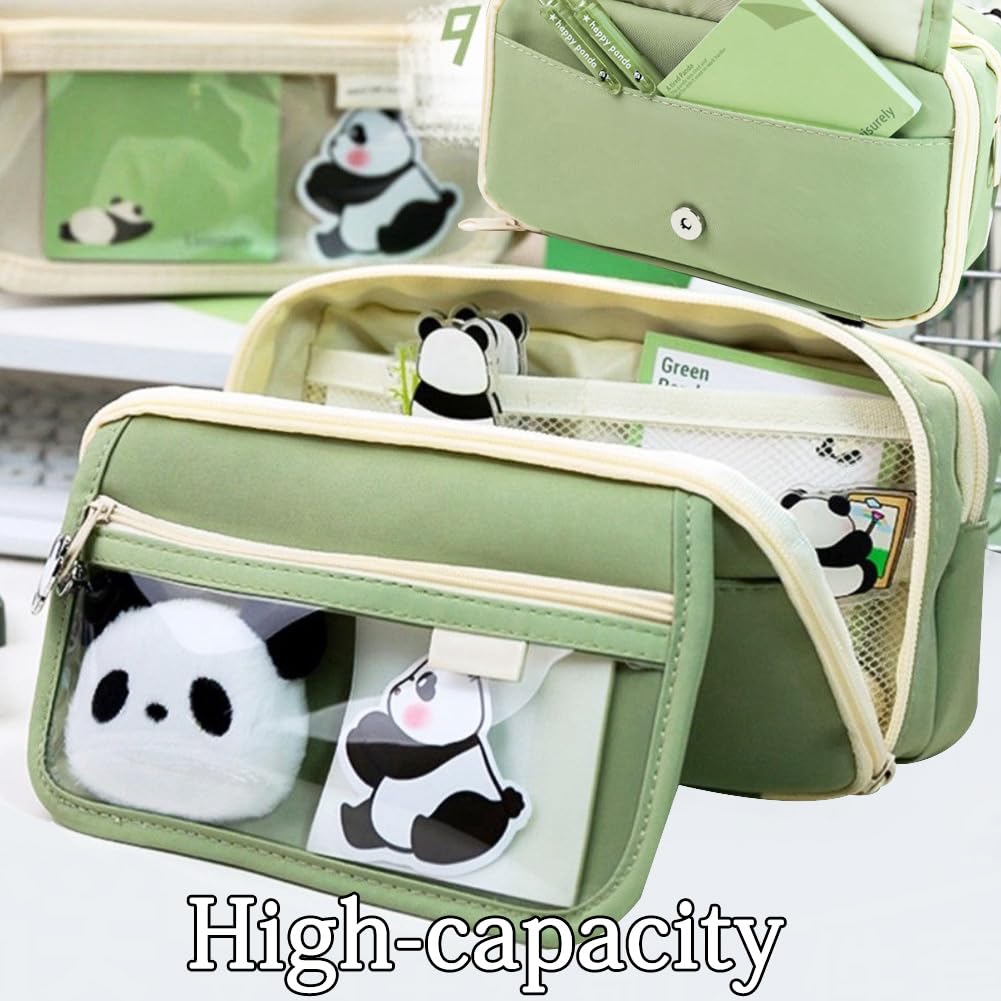 MEZHEN Panda Pencil Case Large Pencil Case Multilayer Pencil Case Set Pencil Case Zip Pencil Case Teenager School Pencil Case Back to School - Image 4