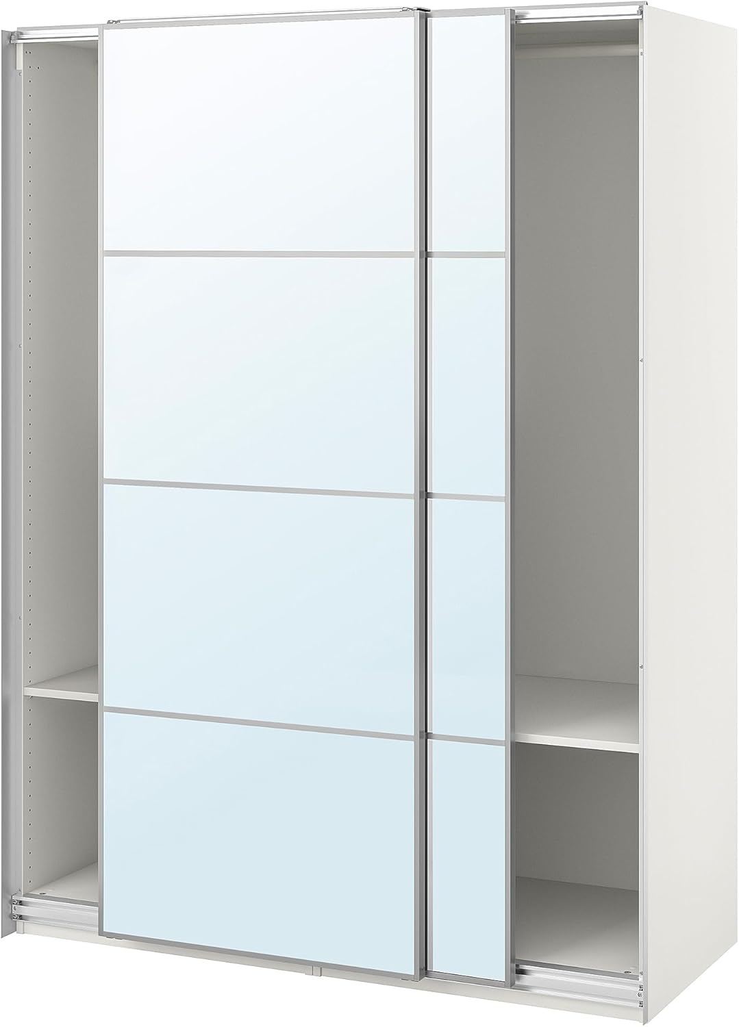 PAX/AULI Wardrobe, white/mirror glass, 150x66x201 cm