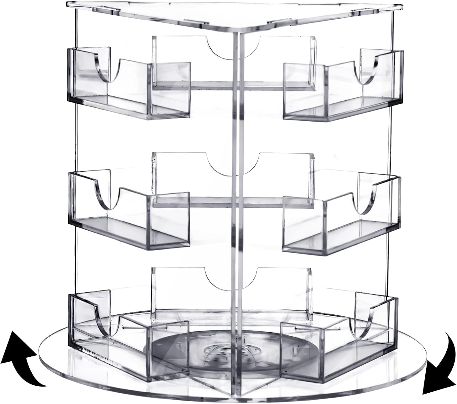 9 Pocket Business Card Holder Display Acrylic Rotating