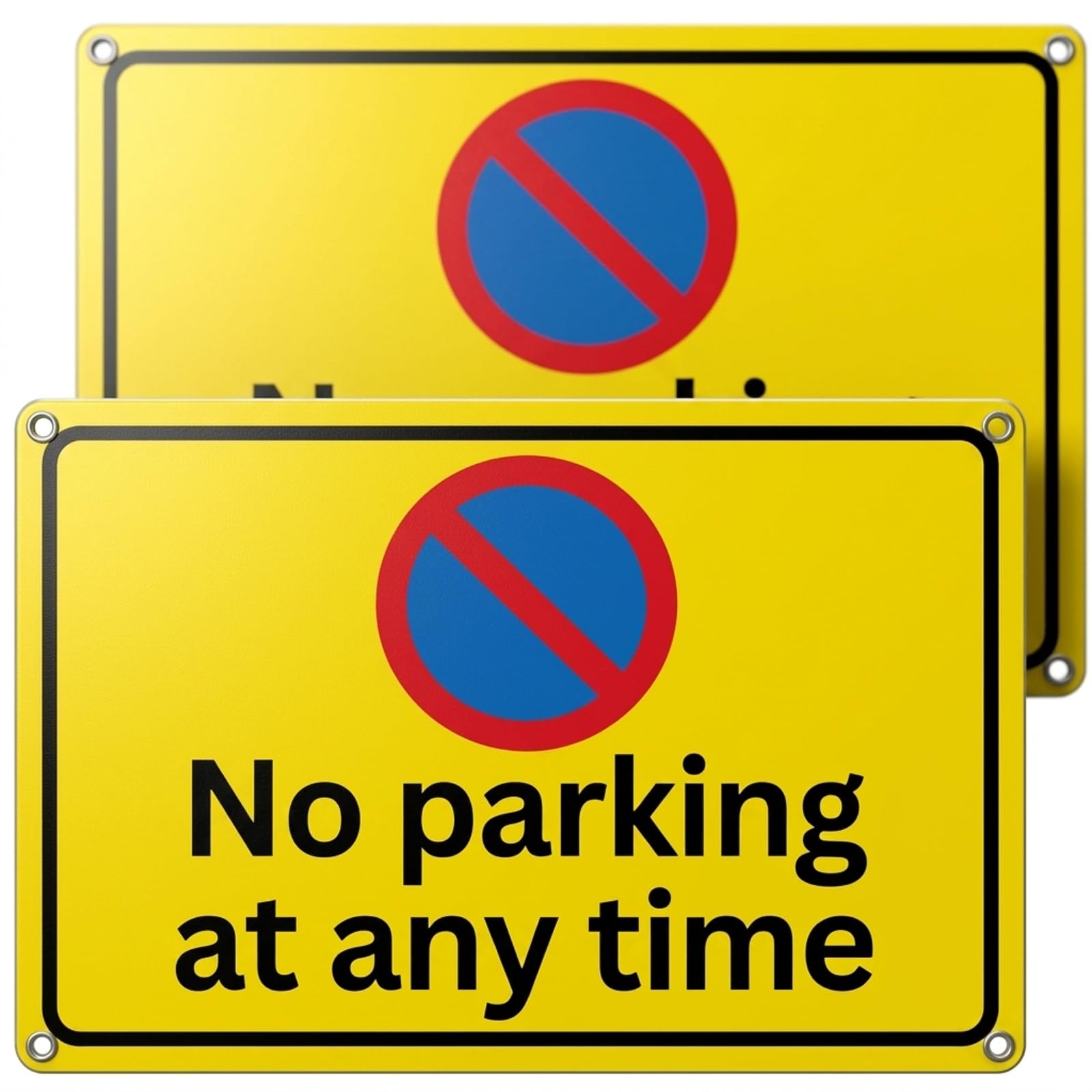 2 Pack No Parking Signs – Reflective Aluminium Warning Sign – 300 x 200 mm