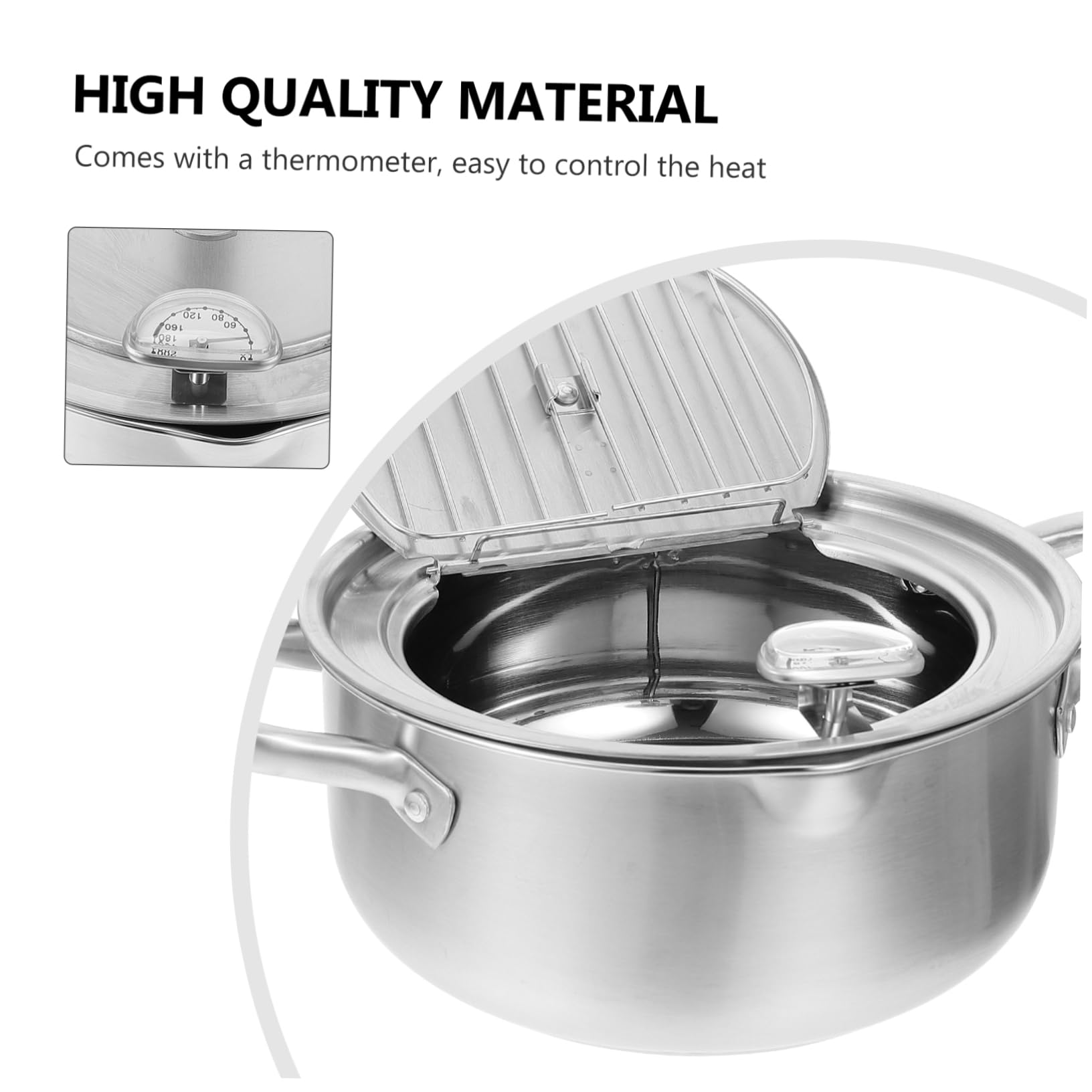 STOBAZA Fry Pan Thermometer Deep Frying Pan Induction Cooker Easy to Use Clean Essential