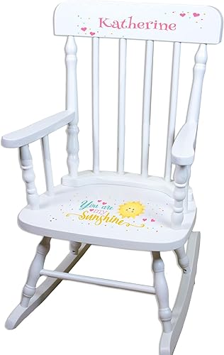 Miniatura 10 de Mecedora personalizada de madera blanca para niña, regalo para bebé (mariposa lavanda) Mariposa lavanda,Arco iris Boho,Guirnalda de mariposas