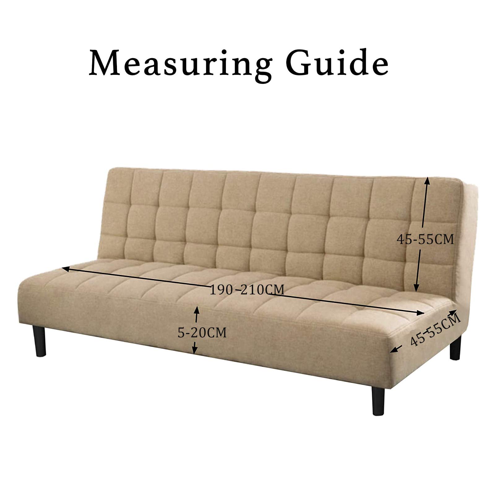 C/N Housse clic clac Extensible 3 Places Housse de canapé sans accoudoirs Housse canapé sans Bras Housse de canapé-lit Pliante Vert Matcha