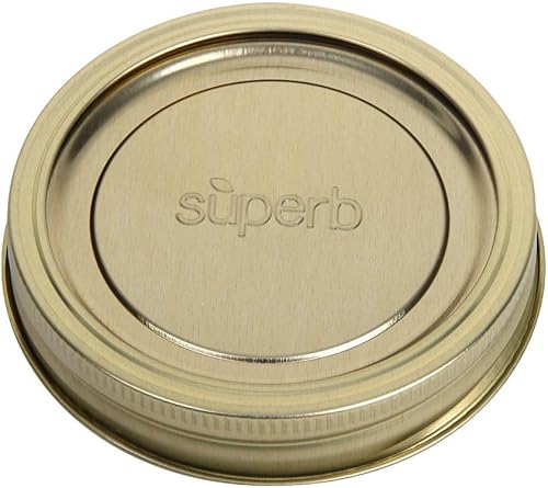 Miniatura 2 de Tapas para conservas de tarros de boca ancha con bandasanillos para frascos, fabricadas en los Estados Unidos (12 tapas con anillos)