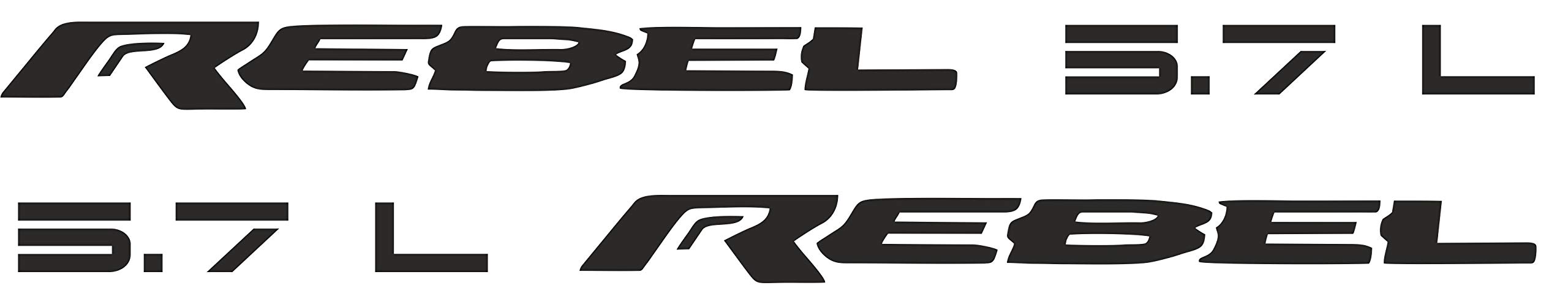 Rebel Racing Decals Buy Compatible with Any Truck Body Hood Decals, x2 Matte Black Vinyl ...