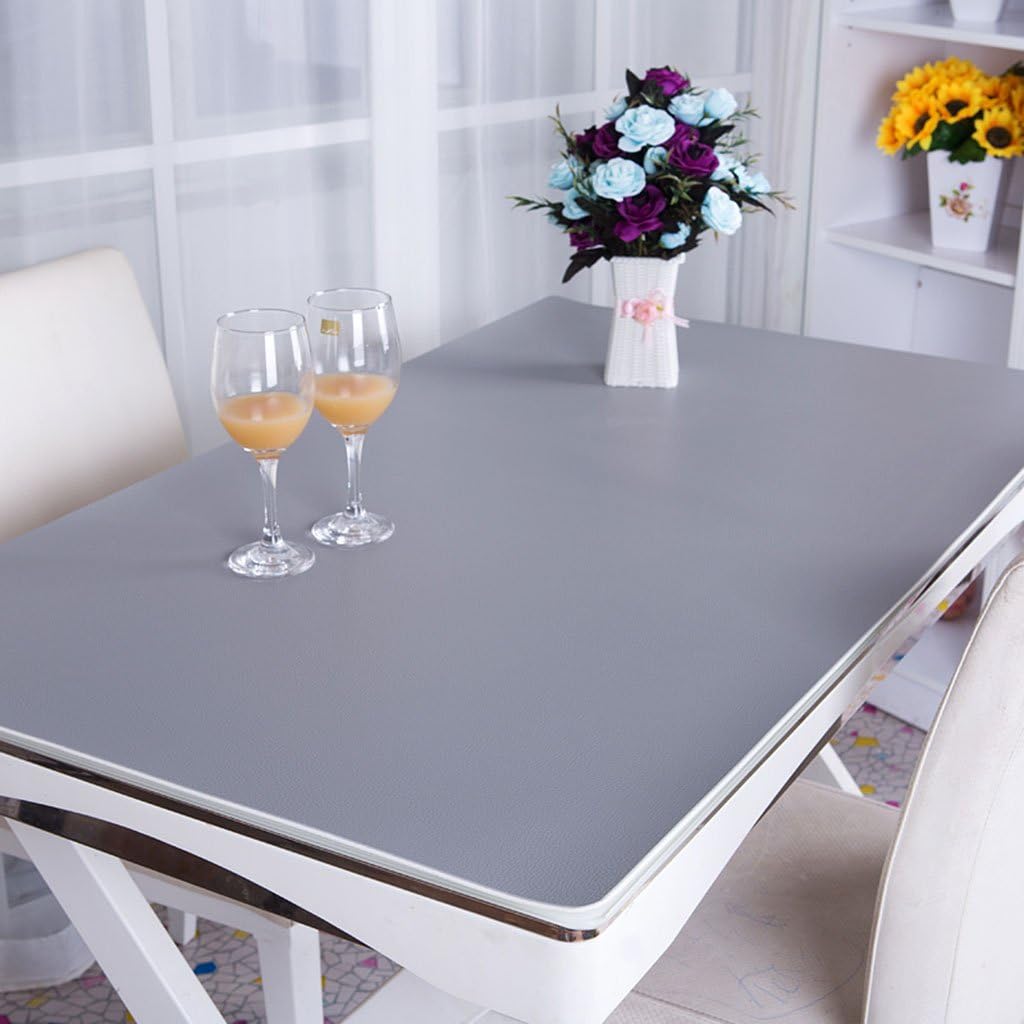 Tablecloth PVC Tablecloth, Desk Mats Office Desk Mats Computer Table Mats Business Case Desk Mats Operator Station 2.8mm Tablecloth ( Color : Gray , Size : 100*100cm )