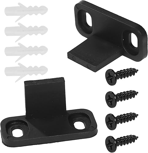 Miniatura 5 de Guías de suelo para puerta de granero, juego de 2 guías inferiores de herrajes para puertas correderas de granero, soportes ajustables en forma de L