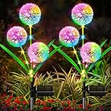 BONLION Solar Lights Outdoor Garden Decor: 2 Pack Upgraded Solar Dandelion Garden Light Decorative Landscape Lighting - Waterproof Outside Color Gift for Mothers Day Decoration for Yard Lawn Patio