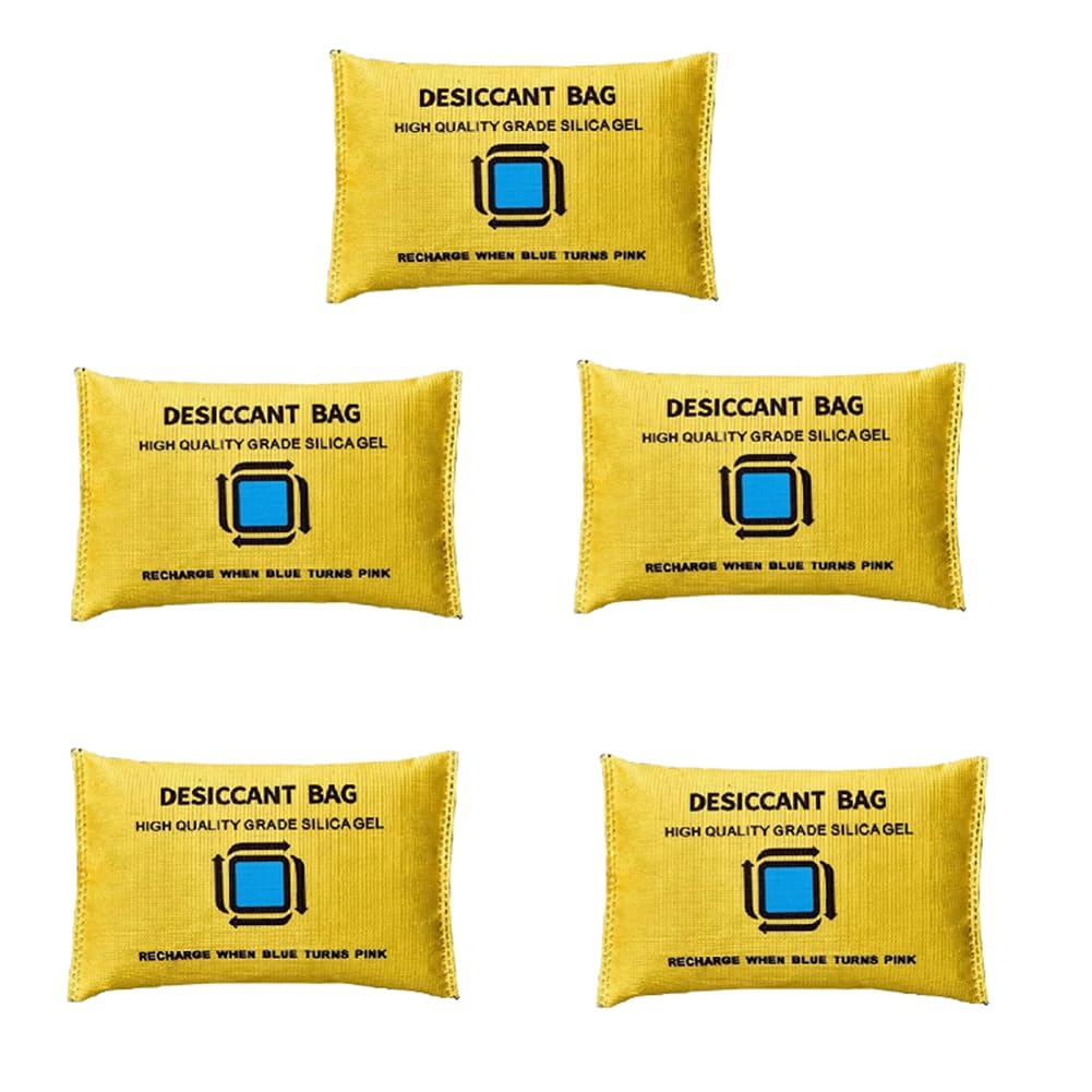 Hndhbfgrt Reusable Moisture Absorber Dehumidifier Bags 5PCS Closet Dryer Silica Gel Desiccant for Wardrobe Cabinet Basement Car