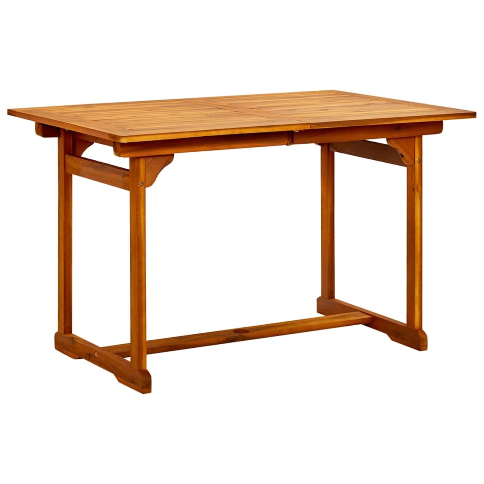 IKAYAA Conjunto de Jardín de Madera de Acacia Comedor de Exterior Incluye 1 Mesa y 4 Sillas Plegable y Respaldo Ajustable en 5 Niveles para Terraza Patio #4