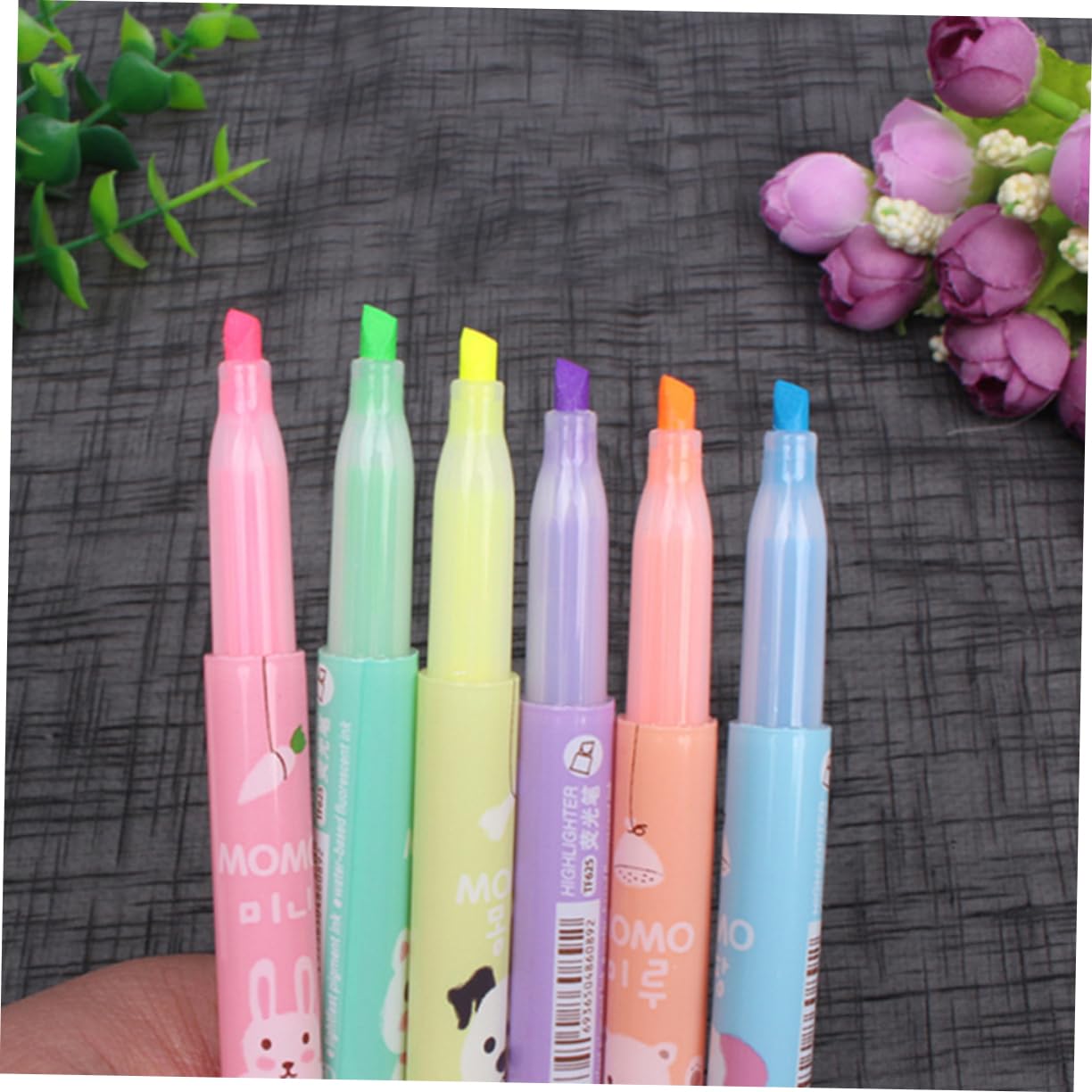 SHINEOFI 3 Juegos De Rotuladores Fluorescentes De Acuarela De Doble Punta Con Dibujos Animados Para Papelería Y Material Escolar (6 Unidades X 3)