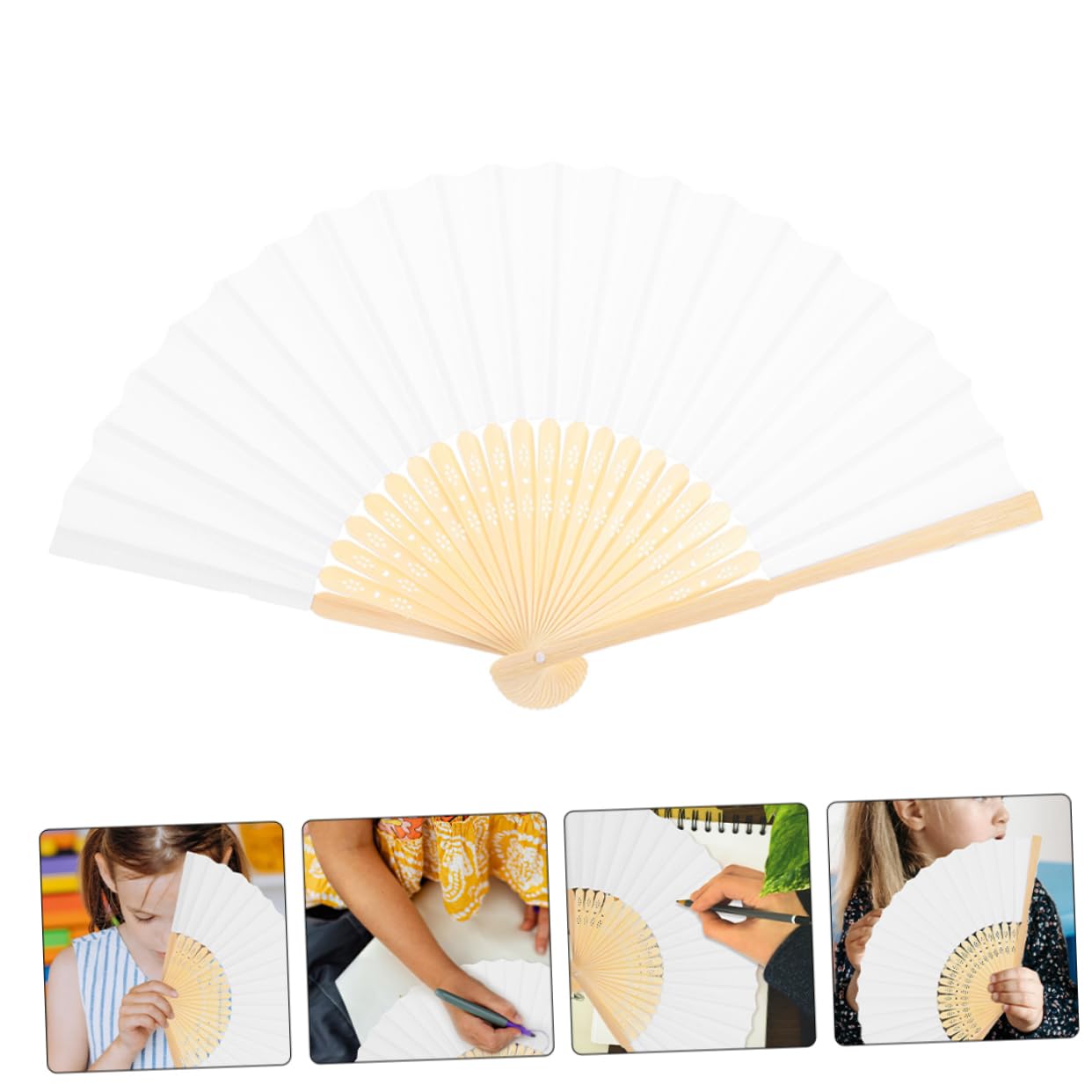 KOMBIUDA 15stücke Kompakter Faltbarer Handfächer Aus Holz Und Papier Dekorativ Für Hochzeitsgäste Partygeschenke Diy-dekoration Und Täglichen Gebrauch