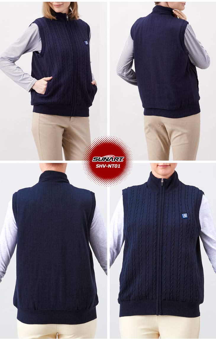 Amazon.co.jp: SUNART 充電式ヒーター内蔵電熱カジュアルニットベスト