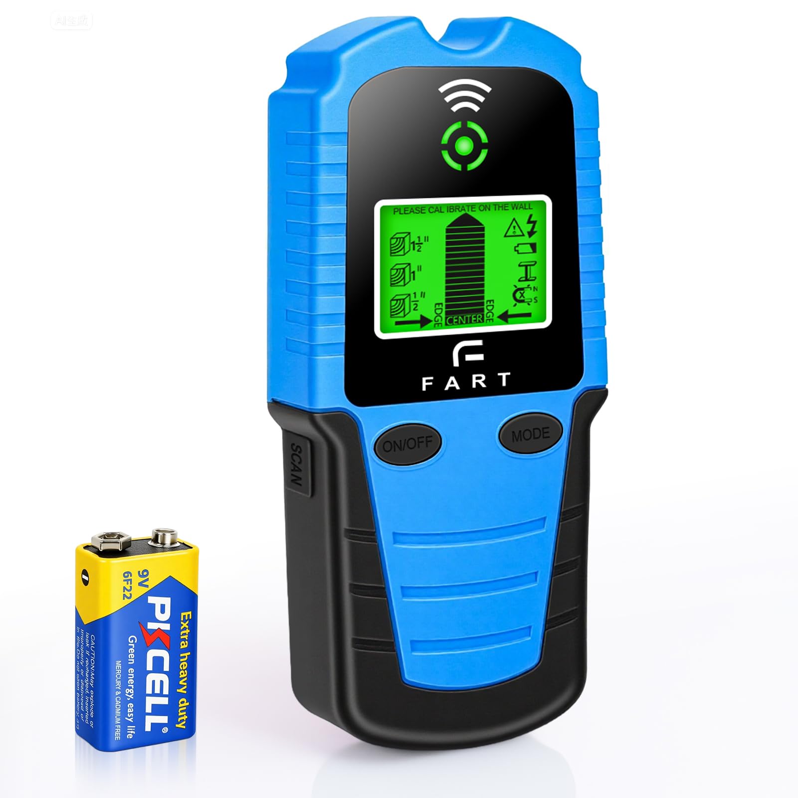 Stud Finder Wall Scanner 5 in1 with LCD Display & Audio Alert, Detects Wood, Metal, AC Wires, Pipes, Joists – Electronic Wall Detector (Blue)