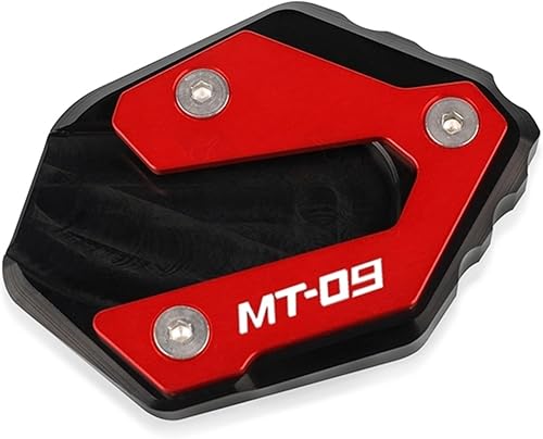 Placa de soporte de aluminio CNC para motocicleta, soporte lateral de pie para Yamaha MT-09 FZ-09 Tracer XSR900 2015-2021 (color logotipo rojo MT09)