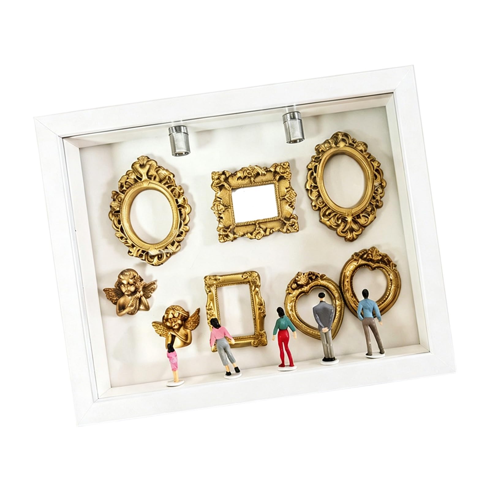 JSGHGDF Diys Minis Museums Silhouetted Box, Shadows Box Frame Display Case, Personalize Photo Shadows Display with Figurine Diys Minis Museums Silhouetted