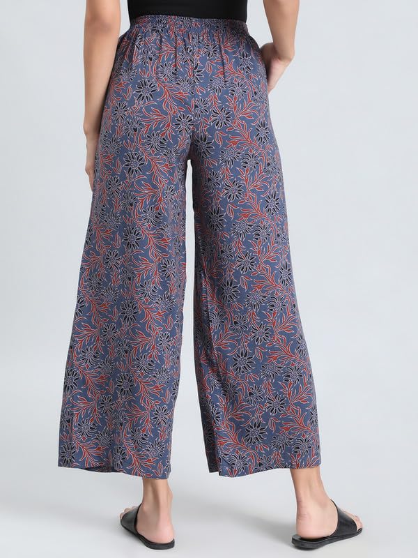 Image of GO COLORS Soft Viscose Printed Palazzo Full Length for Women| Breathable, Mid Rise