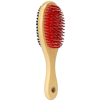 Get More Grooming Wooden Double Side Dog Hair Brush for Long Hair & Short Hair (Large)