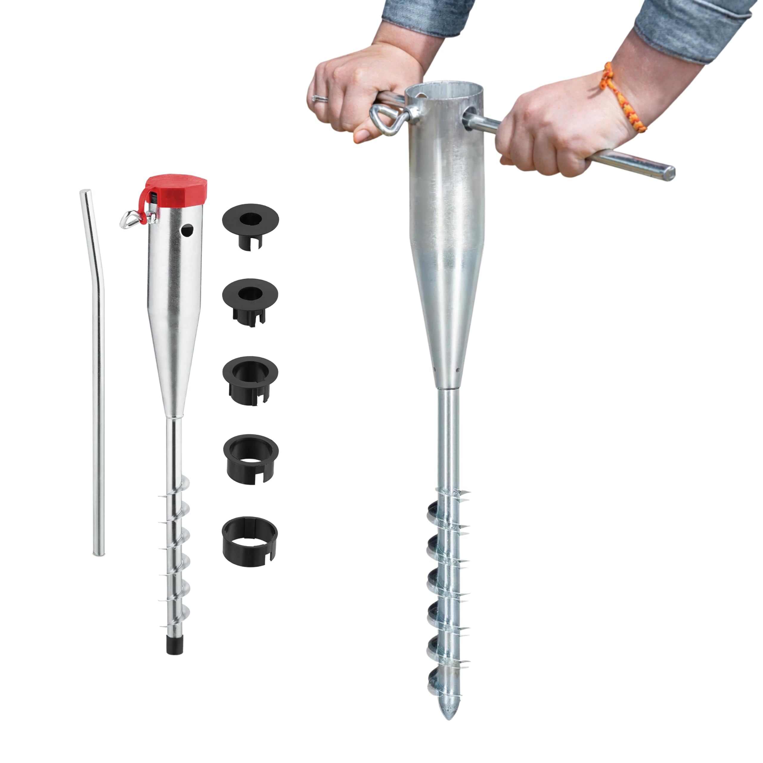 Jeux de jardin neuf support à visser pour stabiliser poteau et mât