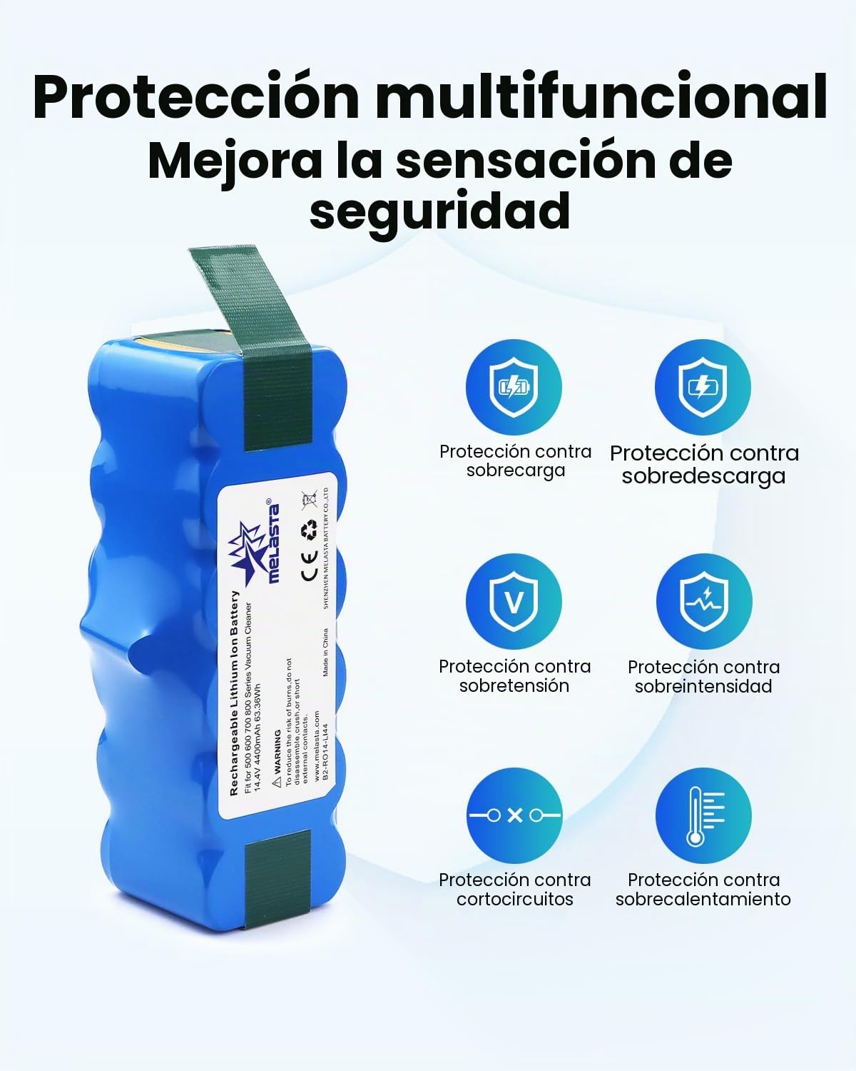 melasta 4400mAh Li-Ion Batería para iRobot Roomba 500 600 700 800 Series