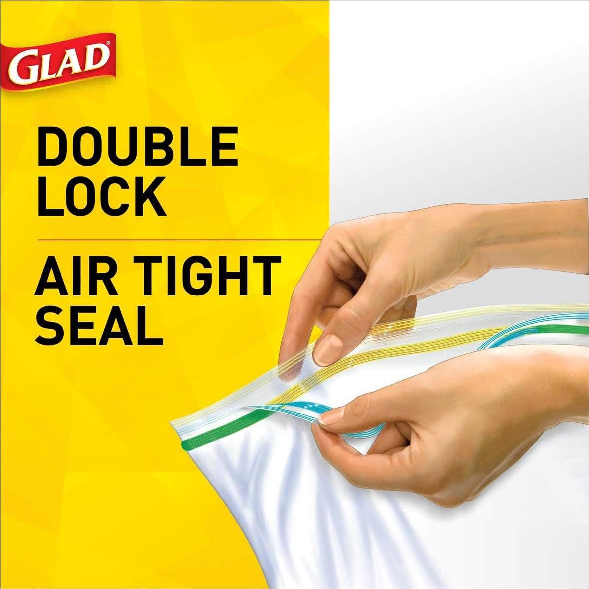 GLAD Plastic Bag for Food Storage with Zipper, Quart Disposable Food Storage Bag, 50 Count (Pack of 4)