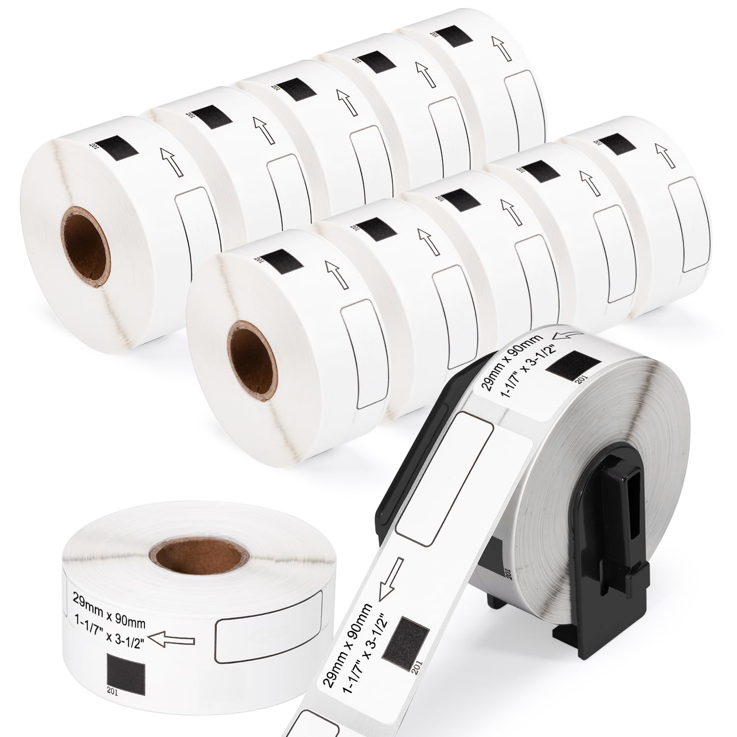 12 Rolls Replace Brother Die-Cut 29mm x 90mm DK Labels QL-800 Standard Address Label DK-1201 (1.1" x 3.5") for QL-810W QL-710W Label Printer, Barcode