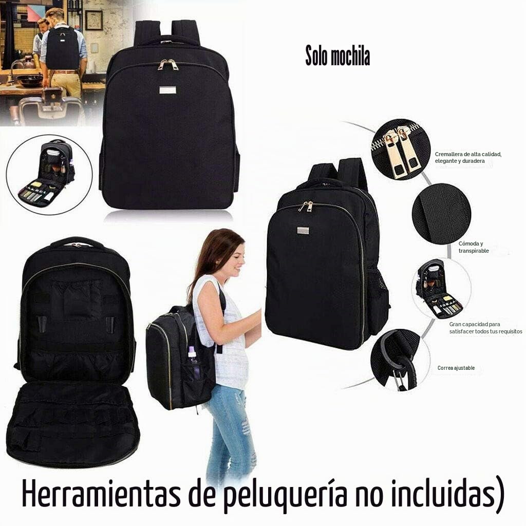 Mochila de barbero, herramienta multifuncional para peluquería, bolsa de viaje para herramientas de maquillaje, organizador para tijeras Clippers, mochila portátil
