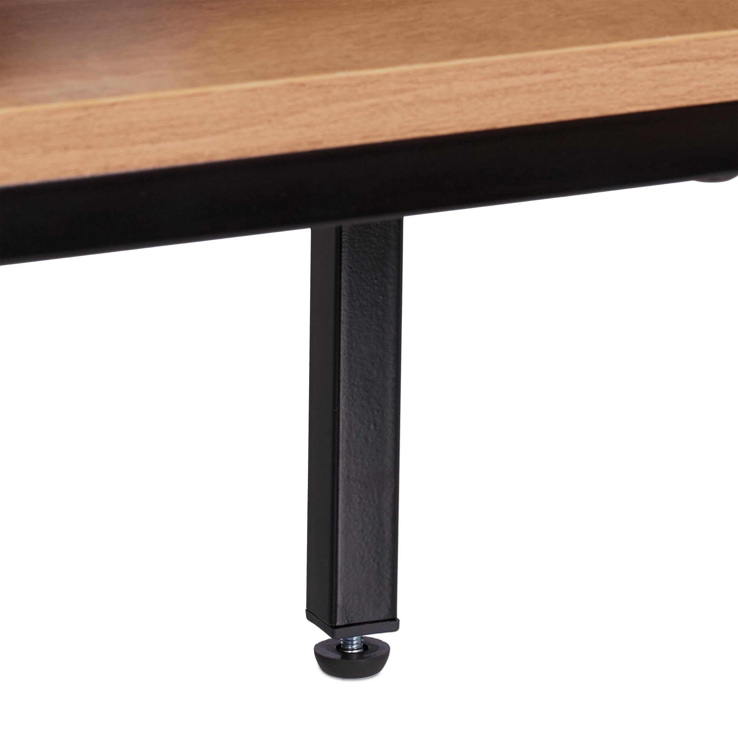 Relaxdays Mobile TV Soggiorno, HLP: 60x120x38 cm, Mobiletto Basso Porta Televisore da Salotto, Industriale, Legno Chiaro