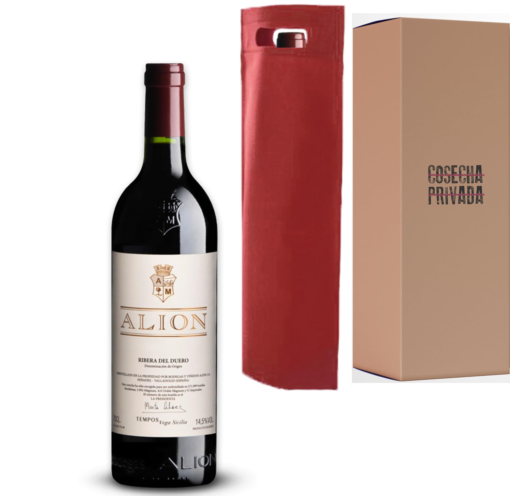 Alion - Envío 24H - Botella para Regalo Vino - Vega Sicilia - Vino Tinto - Ribera del Duero - Seleccionado y enviado por Cosecha Privada
