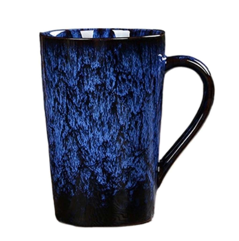 Taza de Café de Té Tazas Taza De Cerámica Esmaltada De Horno Personalizada 400ML Taza De Bebida De Oficina De Gran Capacidad Taza De Desayuno De Leche Para El Hogar para té de la tarde(E)