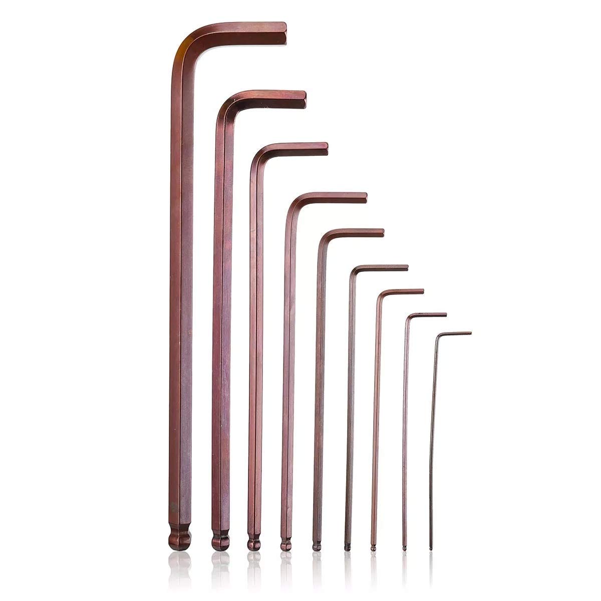 chiavi 9Pcs S2 Testa a sfera in acciaio legato a forma di L Set di chiavi a brugola Torx da 1,5 mm a 10 mm Set di strumenti di riparazione Kit di utensili manuali Kit di strumenti hardware Set d