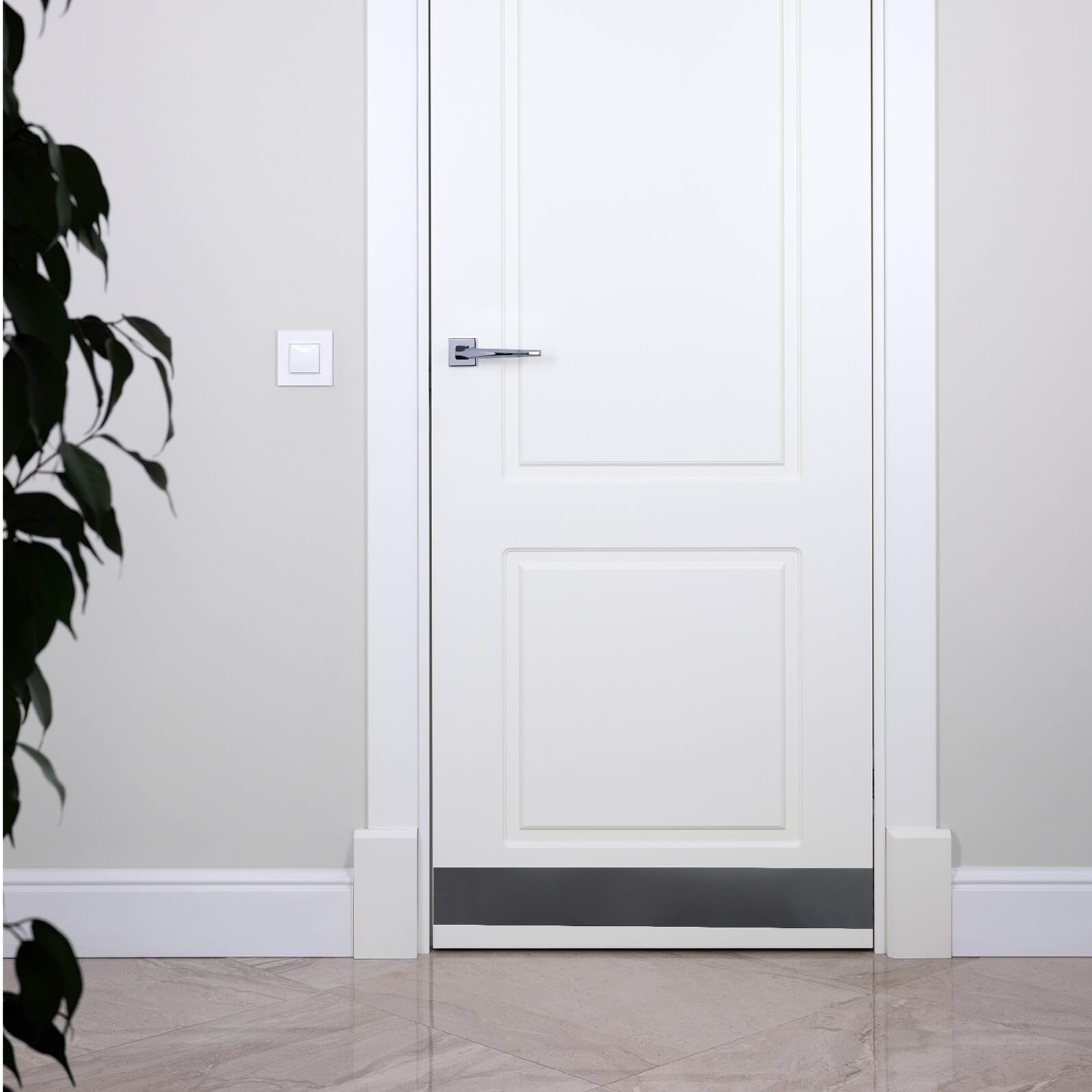 Placa de Puerta Protege contra Daños y Abolladuras de Acero Inoxidable Autoadhesiva Acabado Cepillado Adecuado para Puertas Interiores y Exteriores en