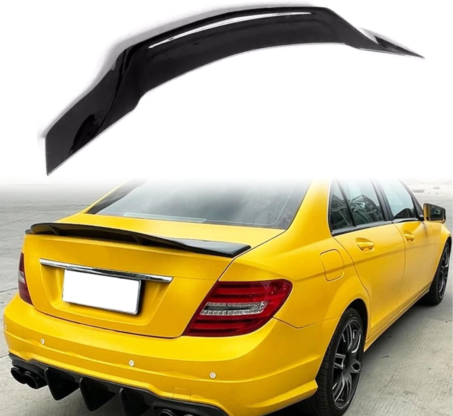 Rear Spoiler for Mercedes Benz C-Class W204 C180 C200 C250 C300 C350 C63 AMG 2008-2014 R Style Duckbill Spoiler Trunk Tail Deck Lid Wing Glossy Black